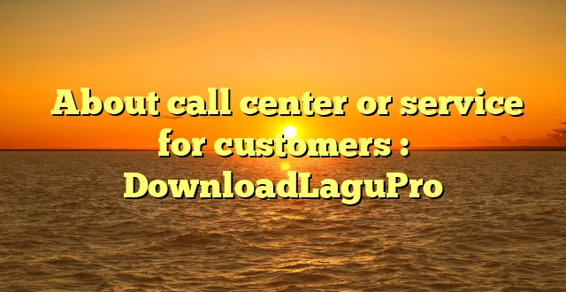  About call center or service for customers : DownloadLaguPro